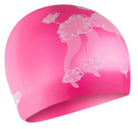 Шапочка для плавання Speedo SLOGAN PRT CAP JU/JF/JM рожевий, білий Діт OSFM 8-0838616719