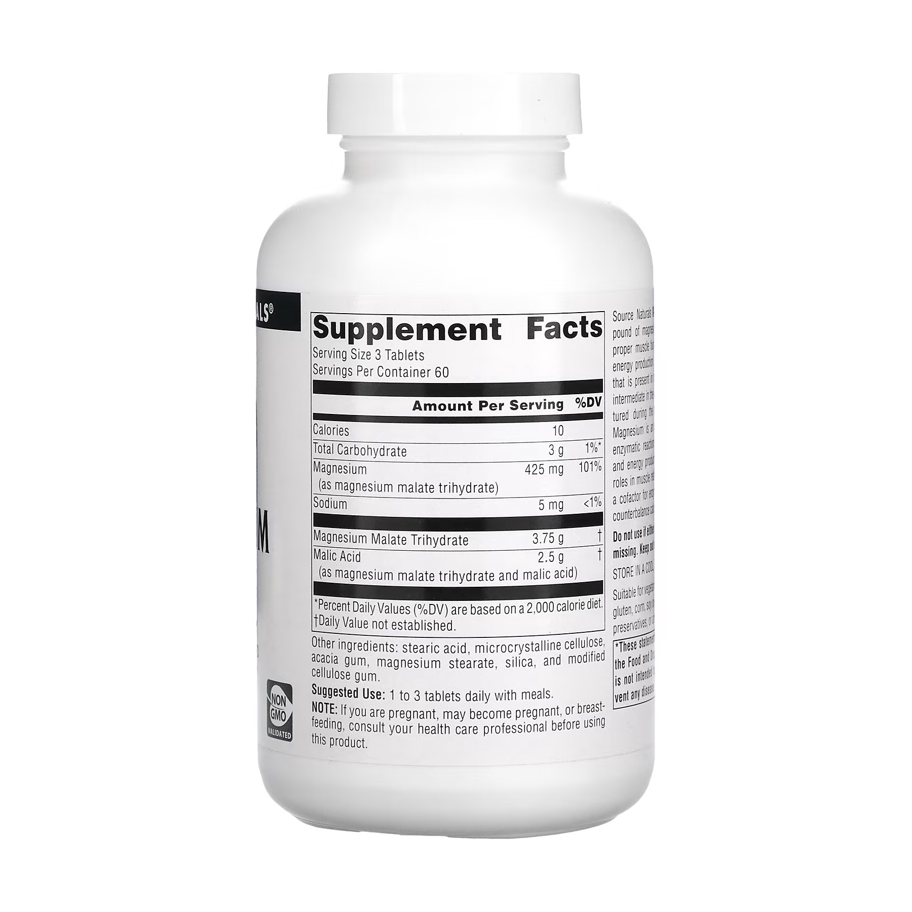 Таблетки Source Naturals Magnesium Malate 1250 mg - 180 tabs 2023-10-2678
