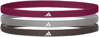 Пов'язка на голову Adidas Hairbands 3pk чорний, сірий, бордовий Уні One Size ADAC-16201-NL