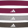 Пов'язка на голову Adidas Hairbands 3pk чорний, сірий, бордовий Уні One Size ADAC-16201-NL