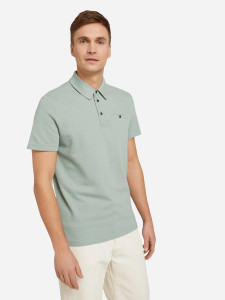 Поло structured polo with pocket 1030388XX1012960 Tom Tailor L Сірий 1030388XX1012960
