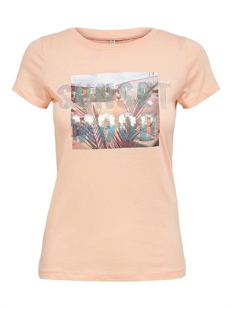 Футболка ONLLUX LIFE FIT S/S TOP BOX JRS 15231606-Peach Melba ONLY M Персиковий 15231606-Peach Melba