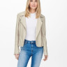 Куртка зі штучної шкіри ONLGEMMA FAUX LEATHER BIKER OTW NOOS 15153079-Silver Lining ONLY 34 Бежевий 15153079-SILVER LINING