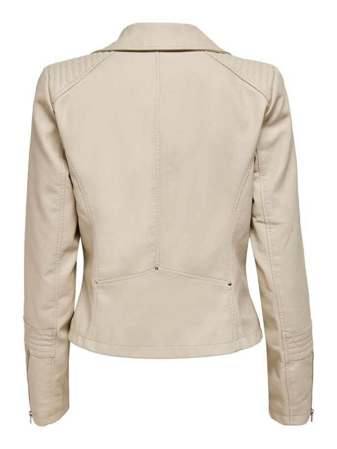 Куртка зі штучної шкіри ONLGEMMA FAUX LEATHER BIKER OTW NOOS 15153079-Silver Lining ONLY 34 Бежевий 15153079-Silver Lining