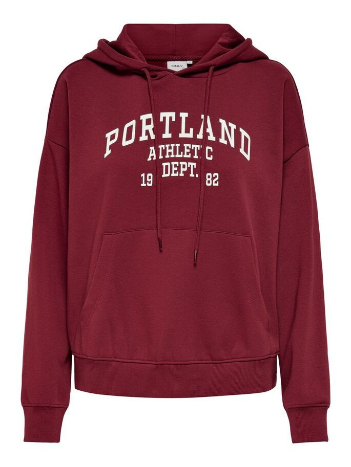 Худі ONLCOLLEGE LIFE L/S HOOD SWT 15235558 Cabernet ONLY XL Бордовий 15235558Cabernet