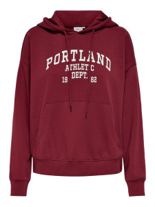 Худі ONLCOLLEGE LIFE L/S HOOD SWT 15235558 Cabernet ONLY XL Бордовий 15235558CABERNET