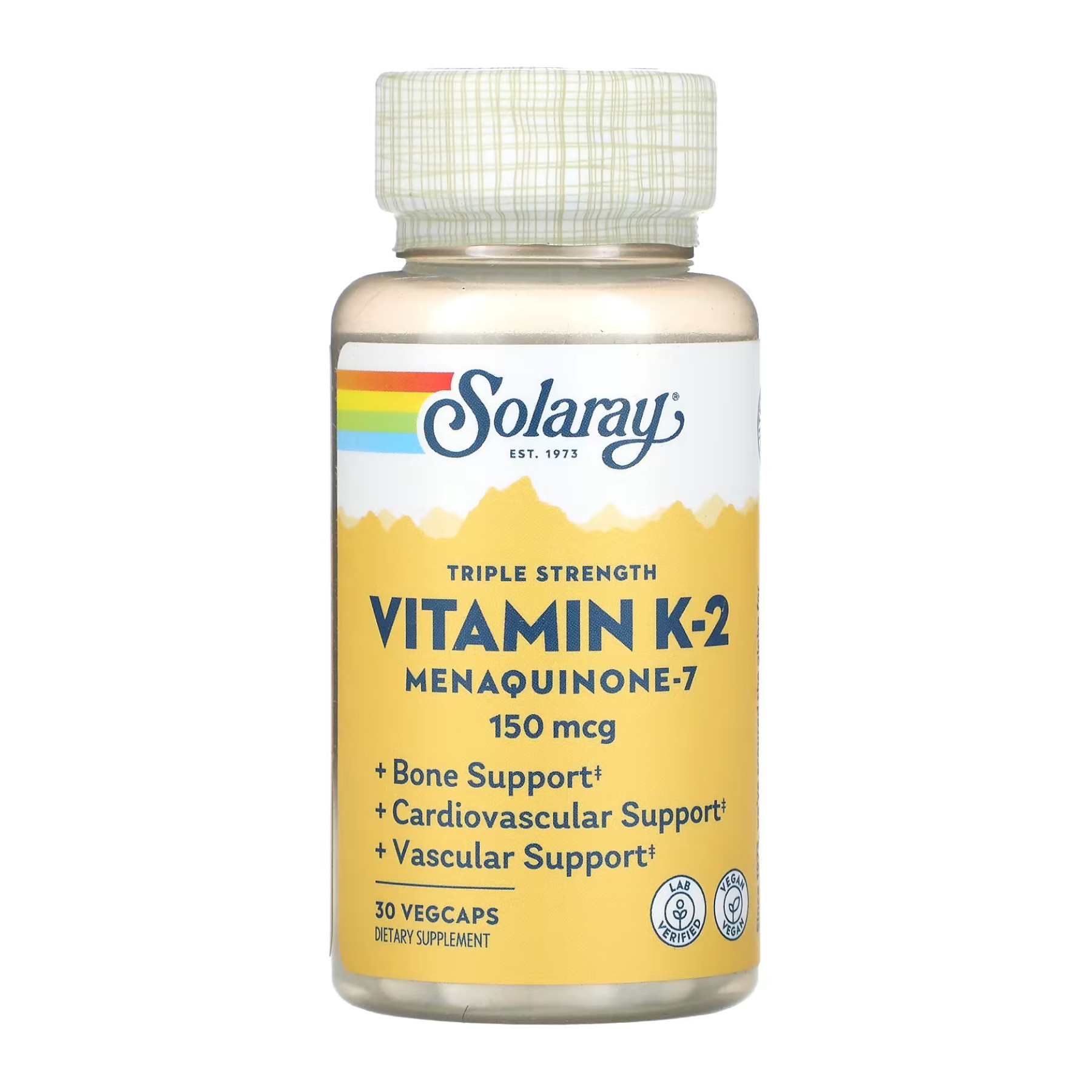 Капсули Solaray Triple Strength Vit K-2 MK-7 150mcg - 30 veg caps 2023-10-3434