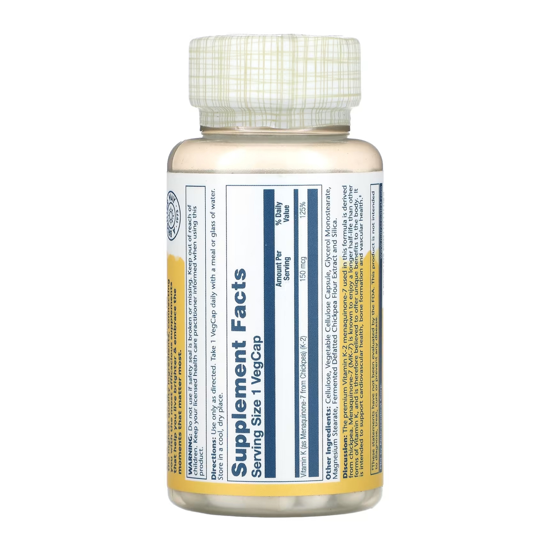 Капсули Solaray Triple Strength Vit K-2 MK-7 150mcg - 30 veg caps 2023-10-3434