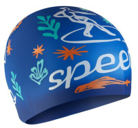 Шапочка для плавання Speedo SLOGAN PRT CAP JU/JF/JM синій, білий Діт OSFM 8-0838616700