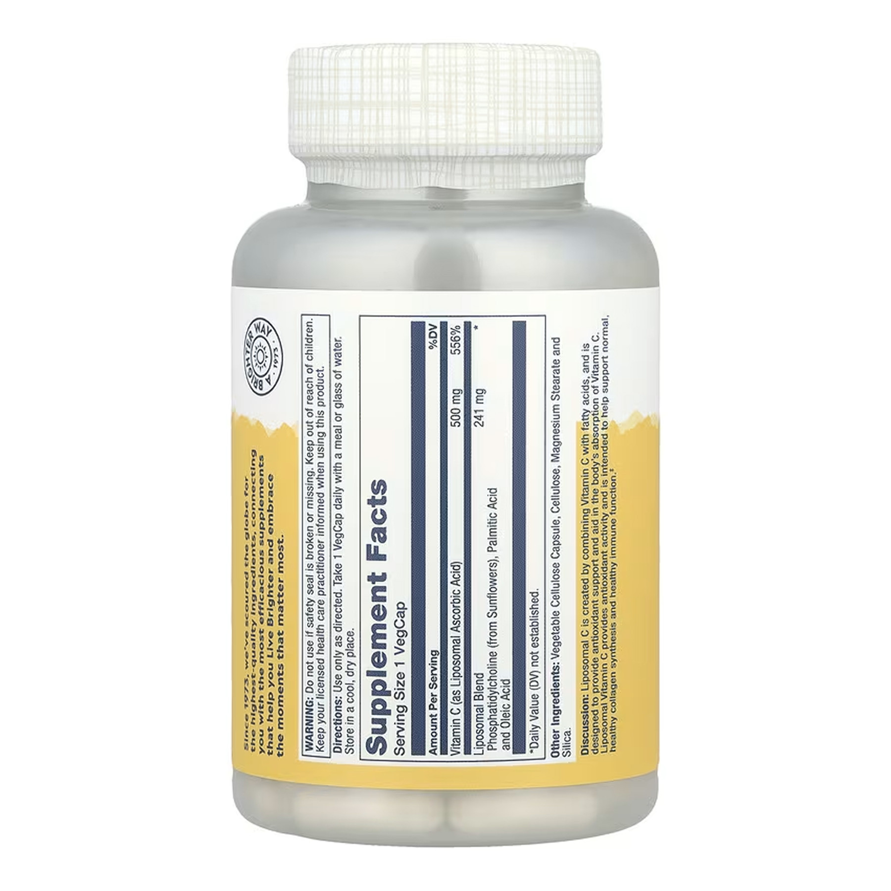 Капсули Solaray Liposomal Vitamin C 500mg - 100 vcaps 2023-10-6787