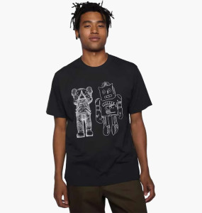 Футболка Uniqlo Kaws Warhol Black Kaws RoboCat (Uniqlo KAWS + Warhol UT Graphic T-Shirt Roboto) 341-476351