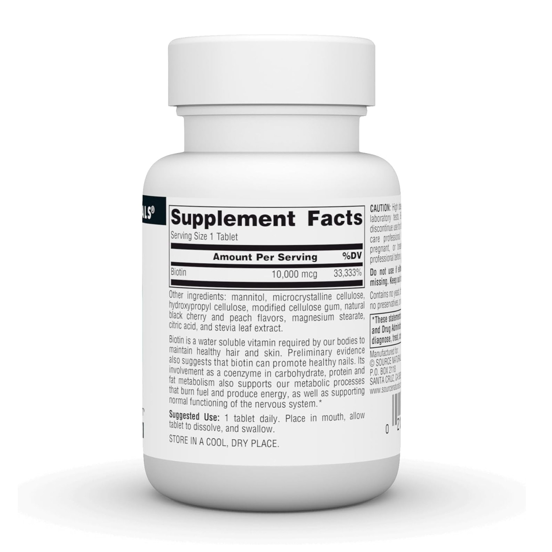 Таблетки Source Naturals Biotin Fast Melt 10000 mcg - 120 tabs 2023-10-5123