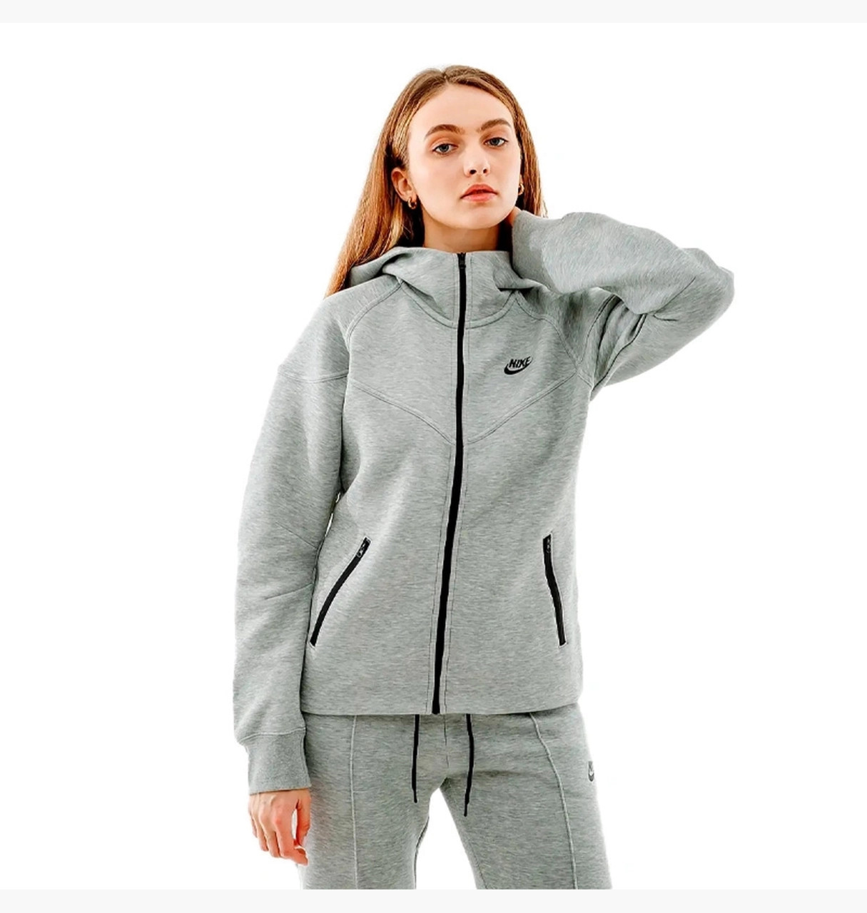 Костюм спортивний жіночий Nike Tch Flc Fz Wr Grey FB8338-063  FB8330-063