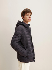 Куртка light weight jacket with hood 1031780-29476 Tom Tailor M Темно-сірий 1031780-29476