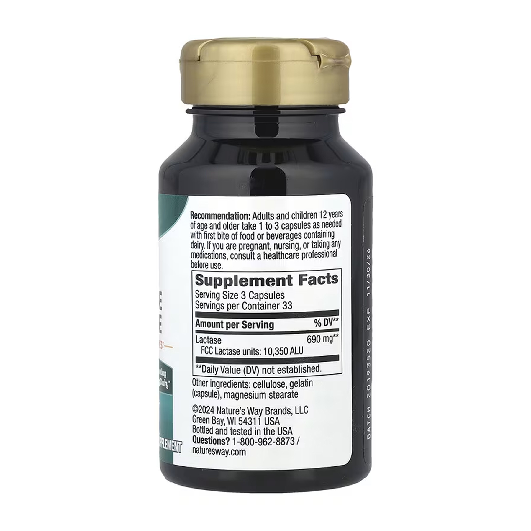 Капсули Nature's Way Lactase Enzyme - 100 caps 2023-10-6388