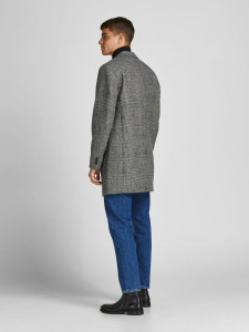 Пальто JJEMOULDER WOOL COAT SN 12171374-Light Grey Melange-Checks Jack&Jones L Сірий 12171374-LIGHT GREY MELAN