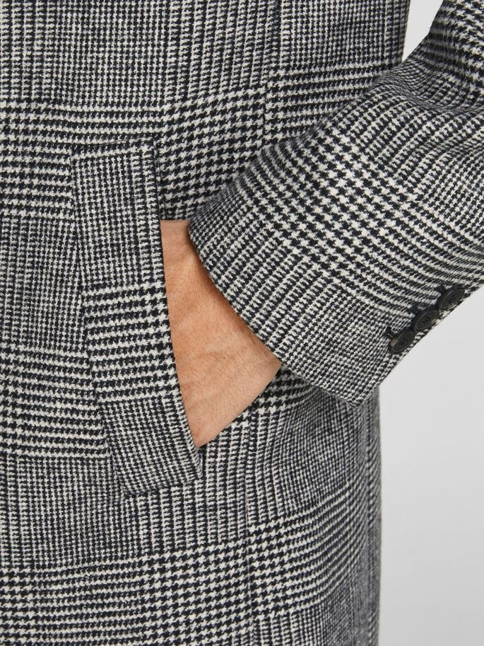 Пальто JJEMOULDER WOOL COAT SN 12171374-Light Grey Melange-Checks Jack&Jones L Сірий 12171374-Light Grey Melan