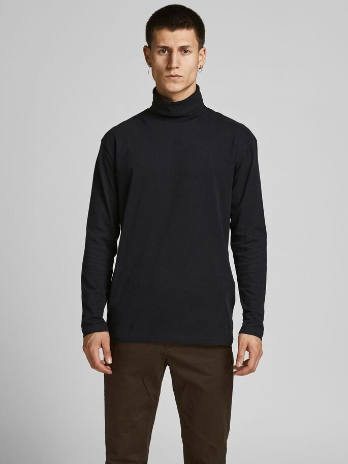 Светр JJERILEY TEE LS ROLL NECK SN 12190713-Black Jack&Jones M Чорний 12190713-Black