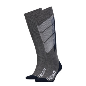 Шкарпетки гірськолижні Head UNISEX SKI GRAPHIC KNEEHIGH 2PPK синій, сірий Уні 35-38 791005001-277