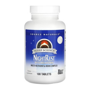 Таблетки Source Naturals Sleep Science® NightRest™ with Melatonin - 100 tabs 2023-10-4610