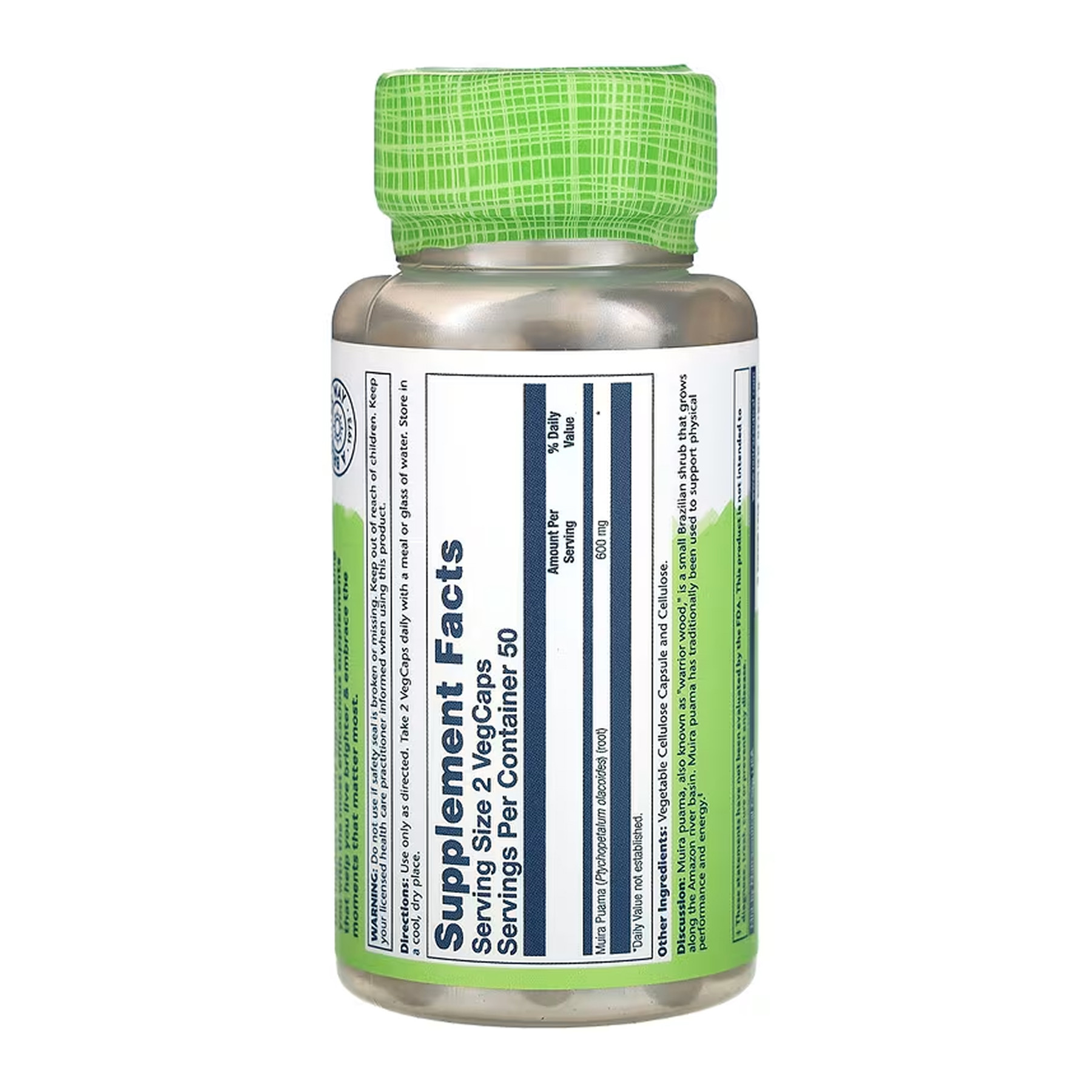 Капсули Solaray Muira Puama 300mg - 100 vcaps 2023-10-6723