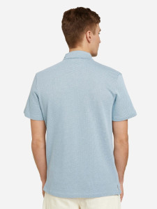 Поло structured polo with pocket 1030388XX1026298 Tom Tailor M Блакитний 1030388XX1026298