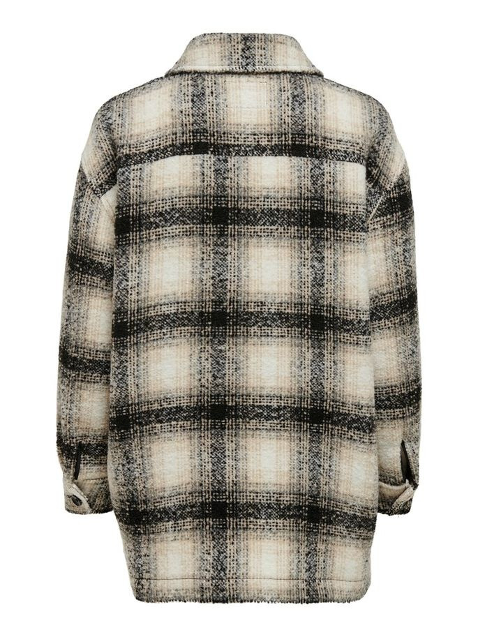 Куртка ONLALLISON CHECK SHACKET OTW NOOS 15210562-Pumice Stone-Checks: BLACK ONLY L Бежевий 15210562-Pumice Stone-Che