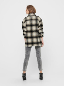 Куртка ONLALLISON CHECK SHACKET OTW NOOS 15210562-Pumice Stone-Checks: BLACK ONLY L Бежевий 15210562-PUMICE STONE-CHE