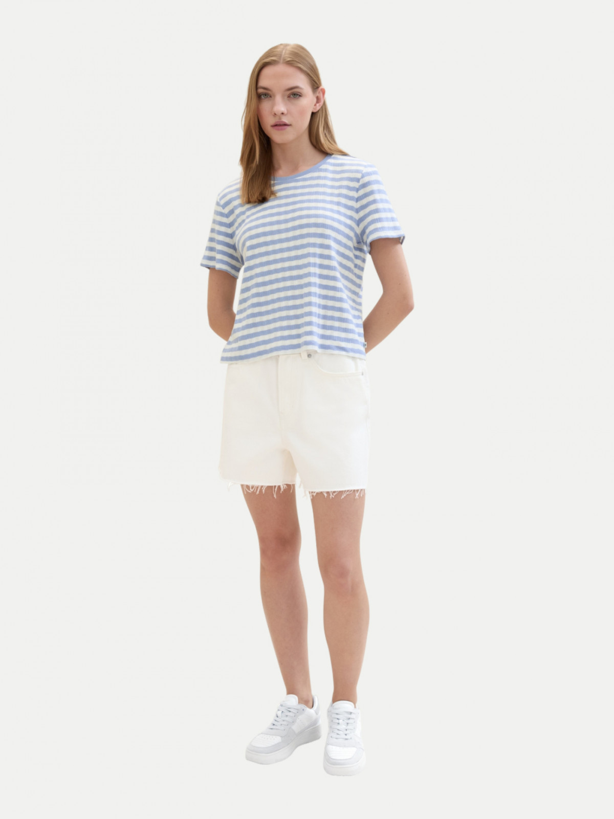 Шорти High waisted mom jeans shorts 1041874ХХ22569 Tom Tailor L Білий 1041874ХХ22569