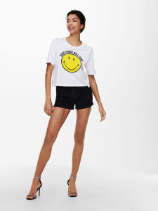 Футболка ONLSMILEY LIFE S/S TOP BO 15232818 Bright White GOOD ONLY L Білий 15232818BRIGHTWHITEGOOD