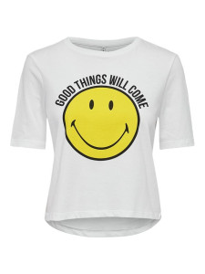 Футболка ONLSMILEY LIFE S/S TOP BO 15232818 Bright White GOOD ONLY L Білий 15232818BRIGHTWHITEGOOD