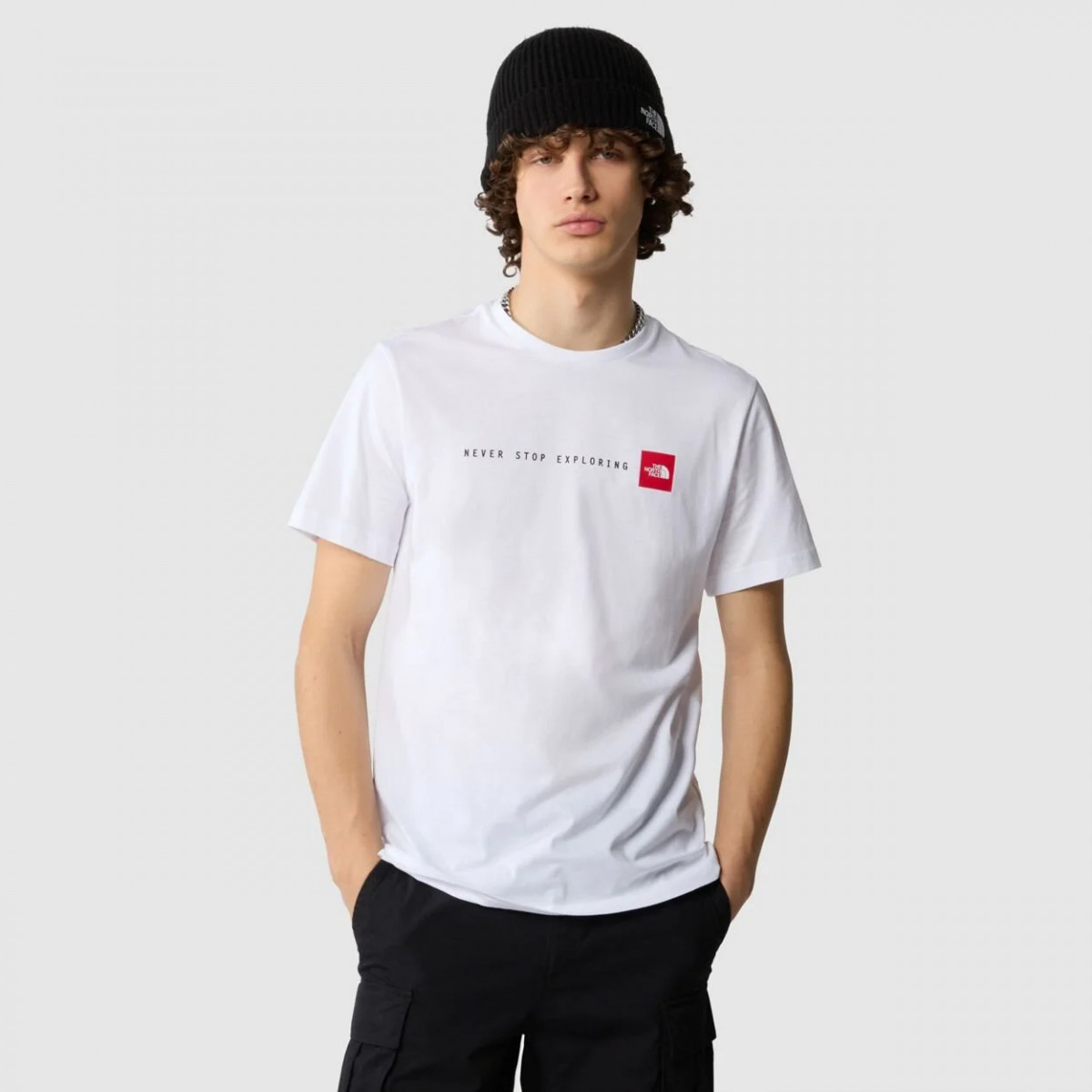 Футболка M S/S NEVER STOP EXPLORING 0A87NSFN41 THE NORTH FACE L Білий 0A87NSFN41