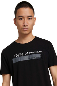 Футболка printed t-shirt 1030693XX1229999 Tom Tailor S Чорний 1030693XX1229999