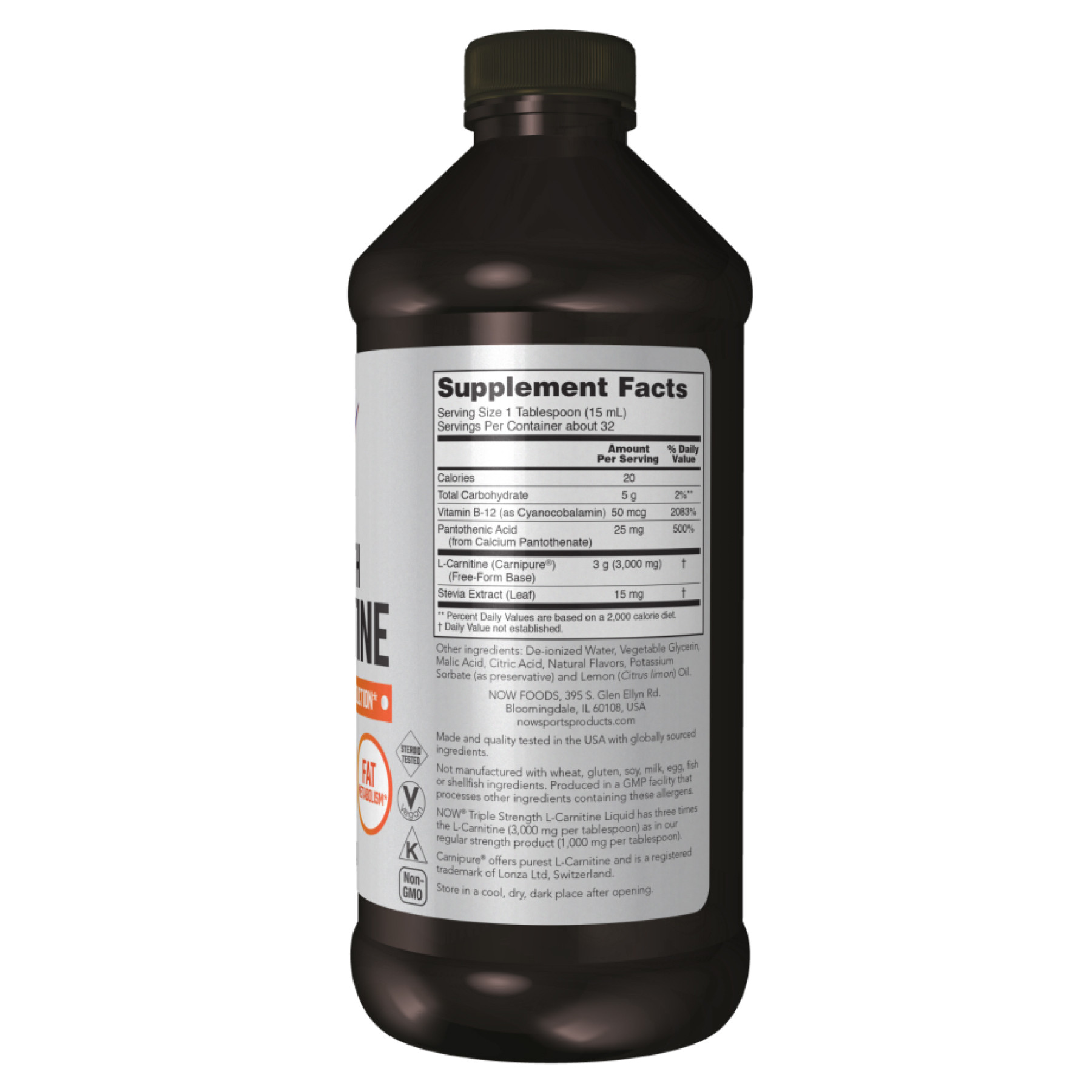 Капсули Carnitine Liquid 3000mg - 16 oz 2022-10-2538