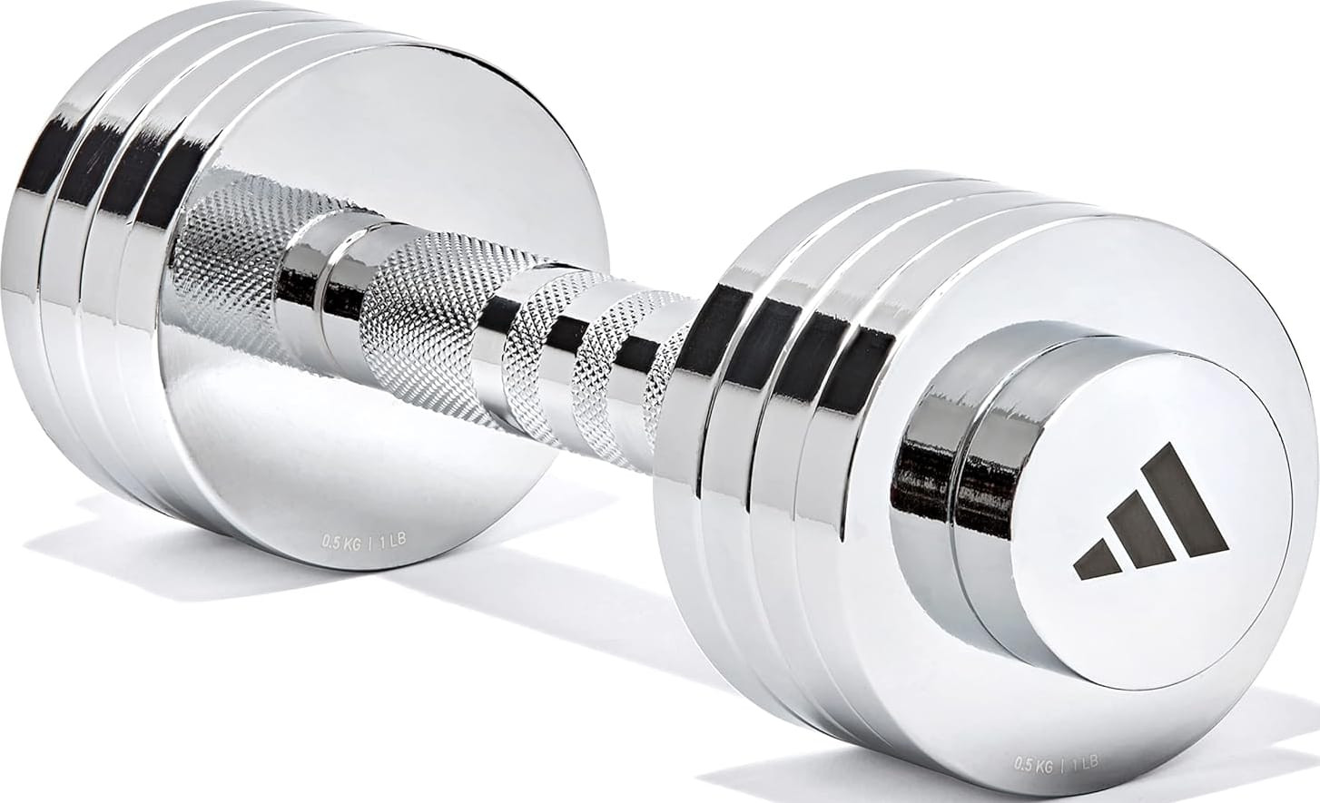 Гантелі регульована Adidas Adjustable Chrome Dumbbell сріблястий Уні 1-5 кг ADWT-11400