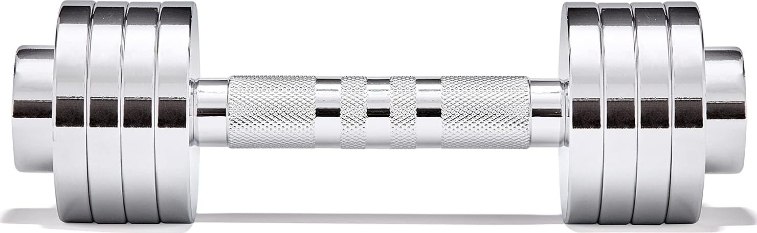 Гантелі регульована Adidas Adjustable Chrome Dumbbell сріблястий Уні 1-5 кг ADWT-11400