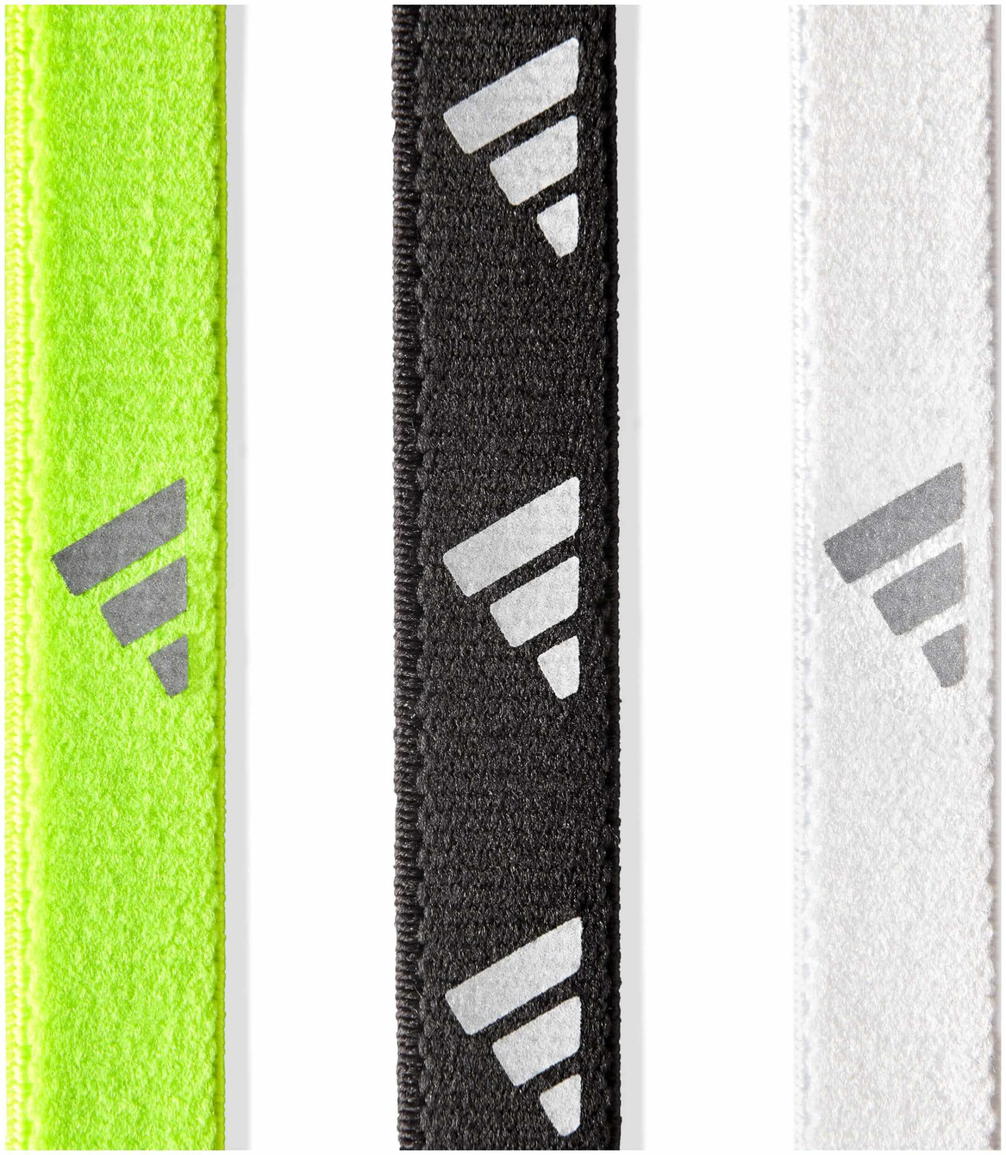 Пов'язка на голову Adidas Hairbands 3pk білий, чорний, зелений Уні One Size ADAC-16197