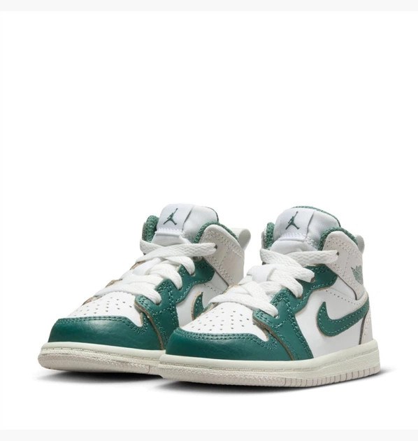 Кросівки дитячі Air Jordan 1 Mid Se White/Green FQ8086-103