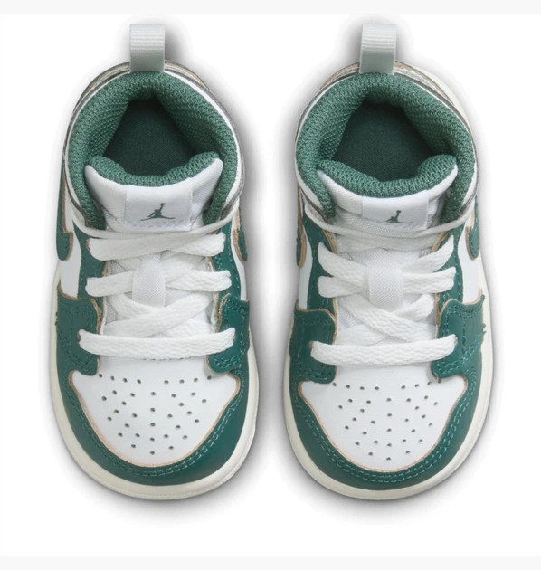 Кросівки дитячі Air Jordan 1 Mid Se White/Green FQ8086-103