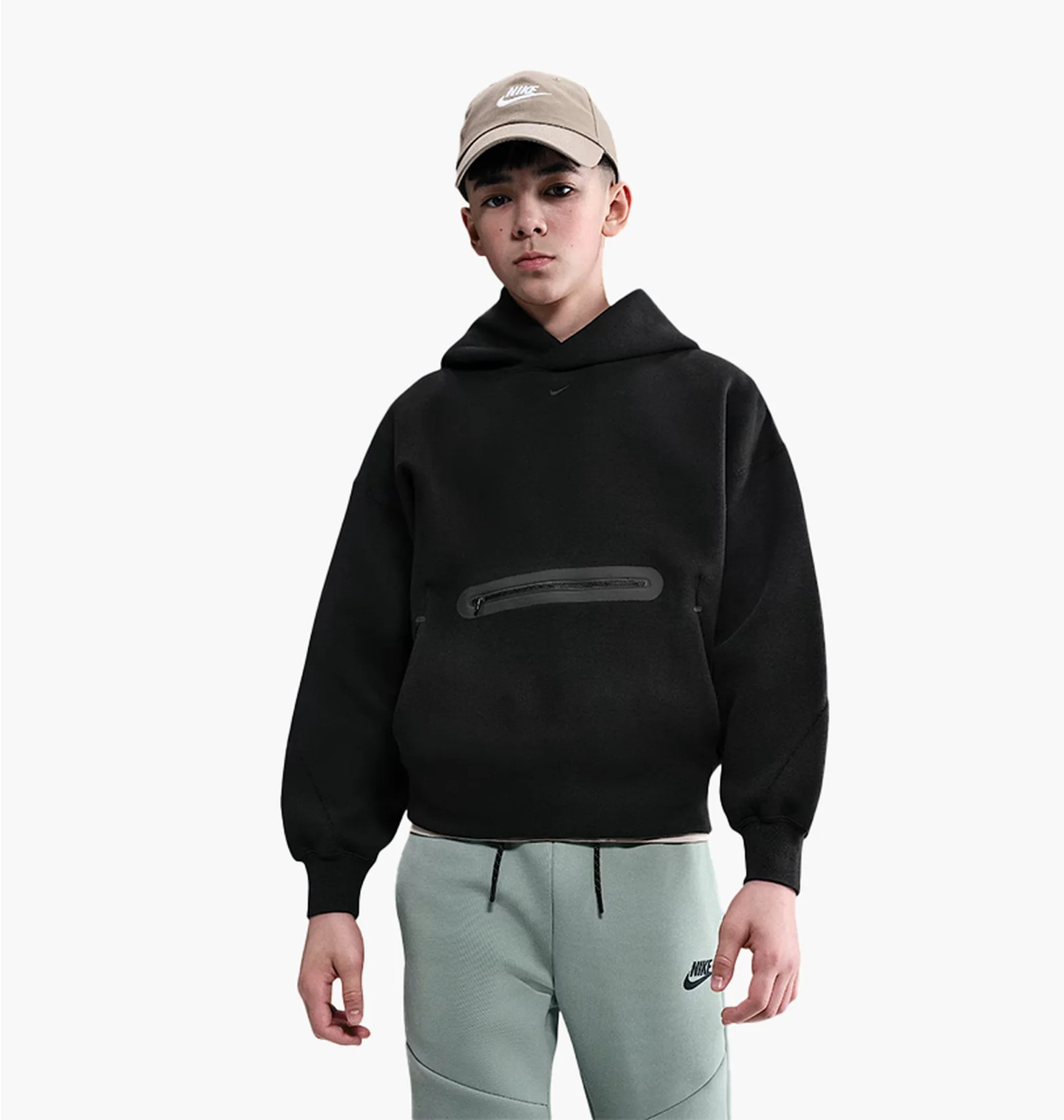 Куртка Nike B NSW TCH FLC OVRS PO HDY-PD HV1198-010