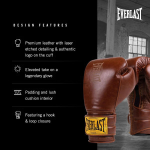 Рукавиці боксерські Everlast 1910 CLASSIC TRAINING GLOVE коричневий Уні 16 унцій P00002503