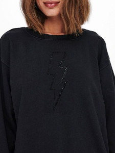 Толстовка ONLLUNI LIFE L/S O-NECK SWT 15243449-Black-Print:BOLT ONLY M Чорний 15243449-BLACK-PRINT:BOLT