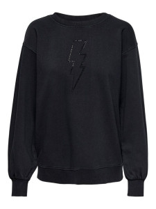 Толстовка ONLLUNI LIFE L/S O-NECK SWT 15243449-Black-Print:BOLT ONLY M Чорний 15243449-BLACK-PRINT:BOLT