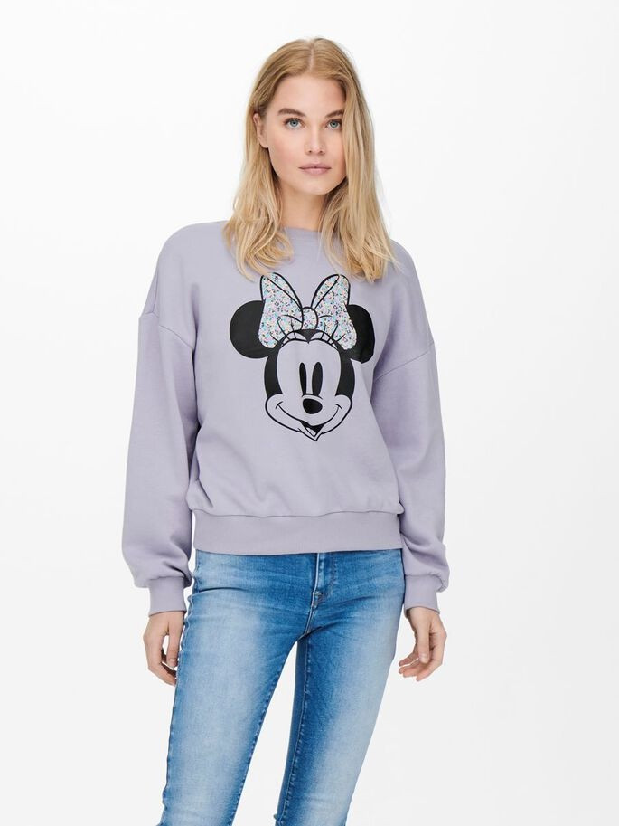 Худі ONLDISNEY LIFE L/S MINNIE FLOWER BOX SWT 15250095-Cosmic Sky-Print:MINNIE HAPPY ONLY L Бузковий 15250095-Cosmic Sky-Print