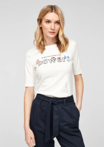 Футболка SLIM FIT 14.103.32.X054-02D2 s.Oliver 34 Білий 14.103.32.X054-02D2