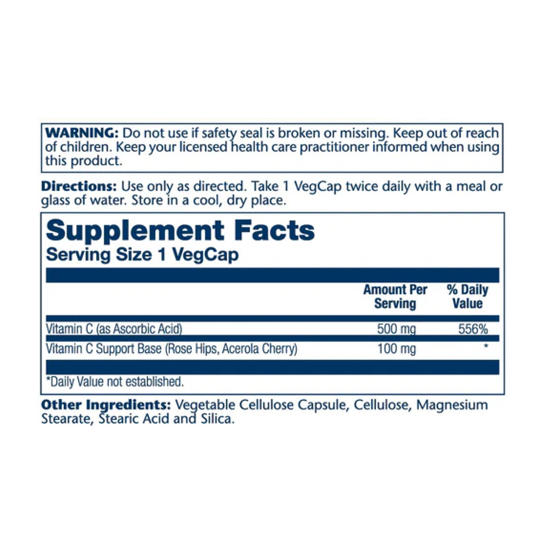Капсули Solaray Vitamin C with Rose Hips & Acerola, Timed Release 500mg - 100 vcaps 2023-10-3152