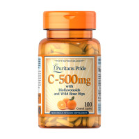Капсули Puritans Pride Vitamin C-500 mg with Rose Hips Time Release - 100 caps 2023-10-6438