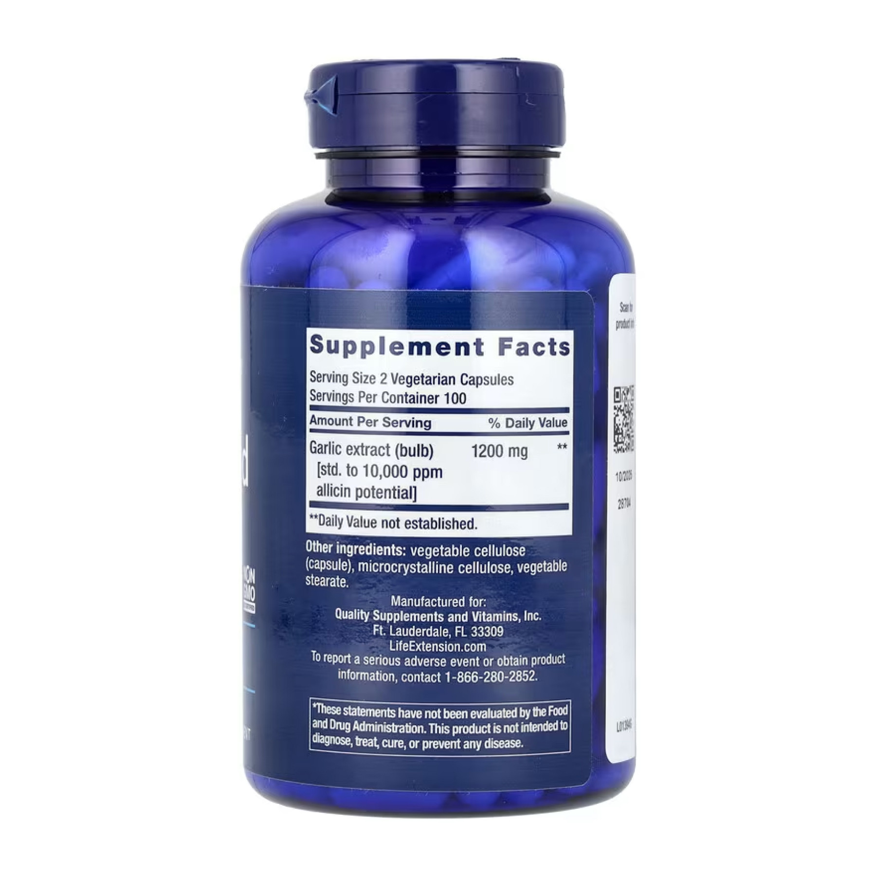 Капсули Life Extension Optimized Garlic - 200 vcaps 2023-10-5204