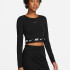 Лонгслів жіночий Nike Tape Long-Sleeve Crop Top Black Dx2315-010 DX2315-010
