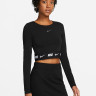 Лонгслів жіночий Nike Tape Long-Sleeve Crop Top Black Dx2315-010 DX2315-010